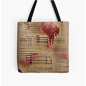 Bloodstained Sheet Music All Over Print Tote Bag