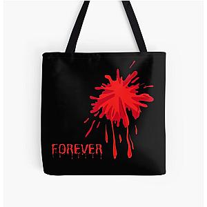 Forever Dead?-Red Creepy Halloween Bloodstained All Over Print Tote Bag