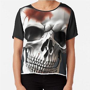 Bloodstained Surreal Skull Artwork - Skull Colection. Chiffon Top