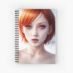 "Scarlet Fury: The Radiant Rebel with a Bloodstained Stare" Spiral Notebook