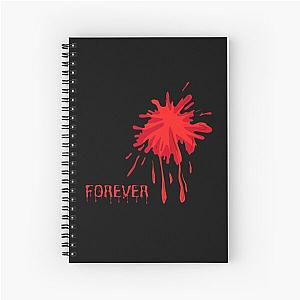 Forever Dead?-Red Creepy Halloween Bloodstained Spiral Notebook