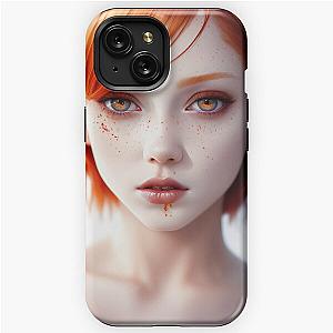 "Scarlet Fury: The Radiant Rebel with a Bloodstained Stare" iPhone Tough Case