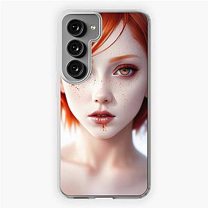 "Scarlet Fury: The Radiant Rebel with a Bloodstained Stare" Samsung Galaxy Soft Case