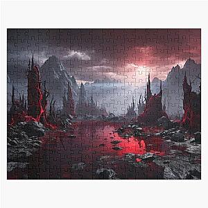 Bloodstained Mire - Fantasy Land Series - Reimagined Artwork Jigsaw Puzzle