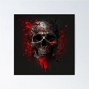 Macabre Skull Splendor, Bloodstained Skull Elegance Poster