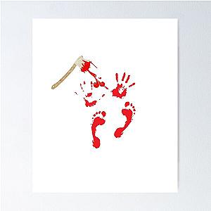 Bloody Hand  Bloody Feet Bloodstained Blood Splatter Halloween Poster