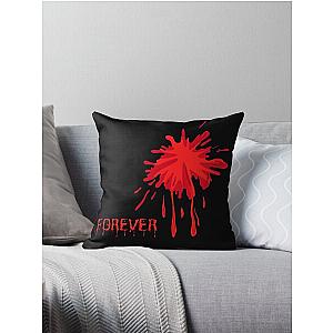 Forever Dead?-Red Creepy Halloween Bloodstained Throw Pillow