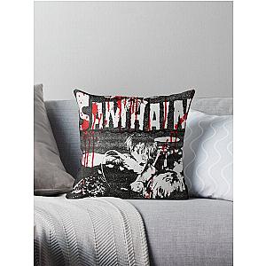 SAMHAIN - bloodstained vintage live photo and logo Throw Pillow