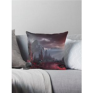 Bloodstained Mire - Fantasy Land Series - Reimagined Artwork Throw Pillow