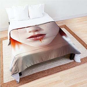 "Scarlet Fury: The Radiant Rebel with a Bloodstained Stare" Comforter
