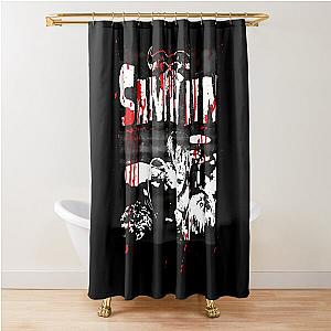 Samhain Band - Bloodstained Vintage Live Photo And Logo Initium Shower Curtain