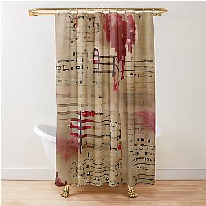 Bloodstained Sheet Music Shower Curtain