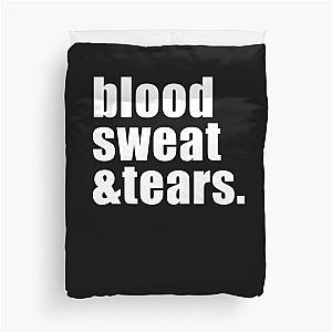 Blood Sweat Tears Funny Korean Hangul RM Duvet Cover