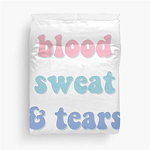 Blood sweat and tears pastel text - BTS Duvet Cover