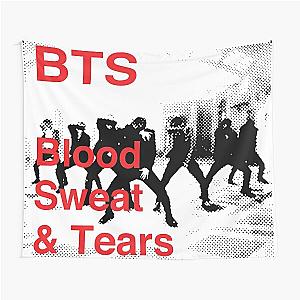 BTS Blood Sweat and Tears halftone design on light bg Tapestry