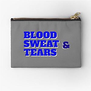 Blood sweat and tears(blue and white) Zipper Pouch