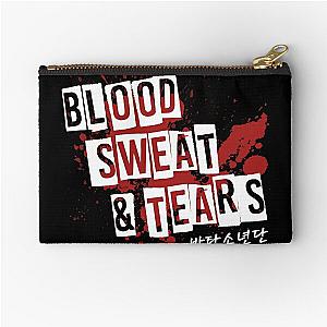 blood sweat & tears - white Zipper Pouch