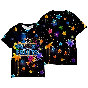 ROBLOX Game Blox Fruits Cool High-end Short-sleeved Student Fashion 3D T-shirt