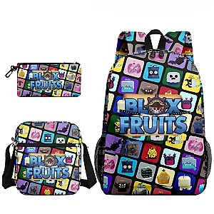 ROBLOX Animation Cartoon Game Blox Fruits Printing Casual Simple Backpack School Bag Pencil Case Set