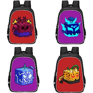 Blox Fruits Cartoon Game Characters Print Backpacks