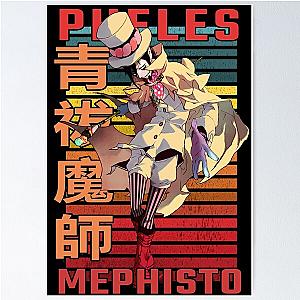 Mephisto Pheles Blue Exorcist Retro Anime Design Poster