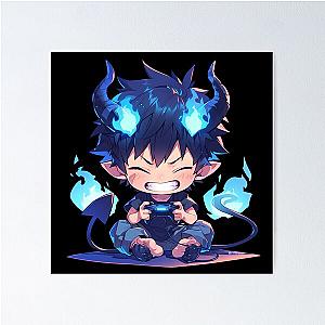 Rin Okumura Gaming Blue Exorcist Anime Poster