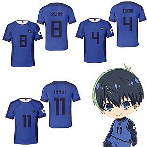 BLUE LOCK Anime Meguru Bachira Isagi Yoichi Chigiri Hyoma Cosplay Football Uniform Costume T-Shirt