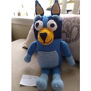 Bluey Blue Cartoon Dog Hand Knitted in the Scottish Borders Toy ES1302