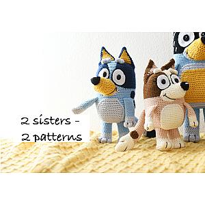 Bluey Dog Heeler Puppies PDF 2 Crochet Patterns Tutorial ES1302