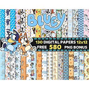 Bluey Dog 130 Digital Paper Wallpapers Transparent Background ES1302