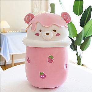 25-40cm Pink Boba Bear Strawberry Bubble Tea Cup Plush