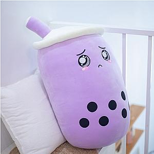 24-70cm Purple Boba Sad Bubble Tea Toy Plush