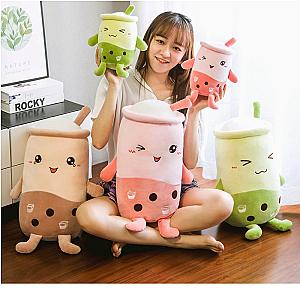 24-50cm Pink Green Brown Boba Bubble Tea Cup Winkling Plush