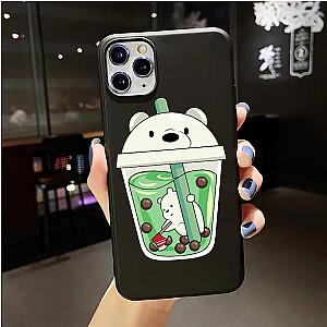 Boba Bear Milk Tea Black Phone Case for iPhone X-14