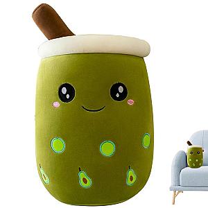 24cm Green Boba Avocado Squint Round Eyes Bubble Tea Cup Plush