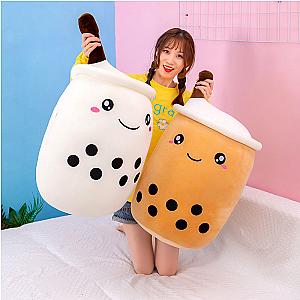 25-50cm White Brown Boba Bubble Tea Cup Smiling Plush