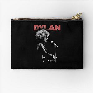 Wild dog Bob Dylan and classic motorcycle  Zipper Pouch