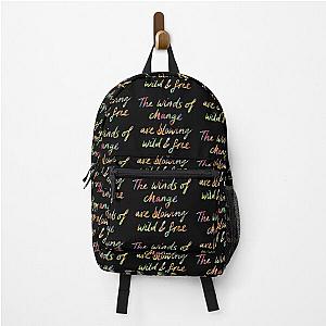 Repeat Pattern version of The Winds of Change are Blowing Wild and Free - Bob Dylan quote Backpack