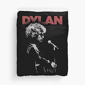 Wild dog Bob Dylan and classic motorcycle  Duvet Cover