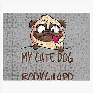 MY CUTE DOG IS BODYGUARD Jigsaw Puzzle