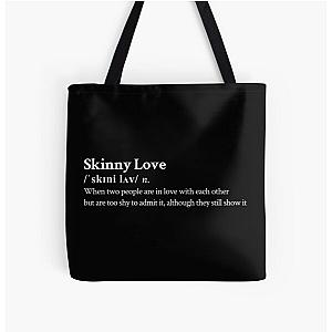 Bon Iver Aesthetic Love Quote Lyrics Black All Over Print Tote Bag