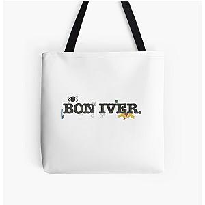 BON IVER LOGO All Over Print Tote Bag