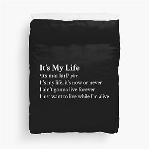 Bon Jovi Aesthetic Quote Lyrics Motivational Black Duvet Cover