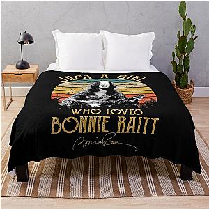 Just A Girl Who Loves Bonnie Raitt Vintage Throw Blanket