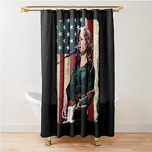 Vintage American Flag Bonnie Raitt Legend Shower Curtain