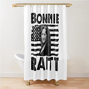 Retro American Flag Bonnie Raitt Music Gift Shower Curtain