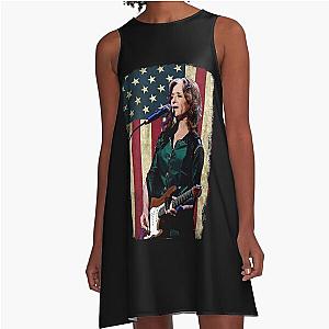 Vintage American Flag Bonnie Raitt Legend A-Line Dress