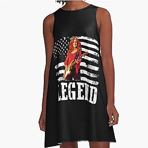 Distressed American Flag Bonnie Raitt Music Legend A-Line Dress