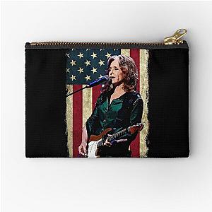 Vintage American Flag Bonnie Raitt Legend Zipper Pouch