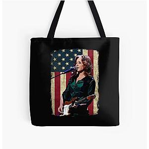 Vintage American Flag Bonnie Raitt Legend All Over Print Tote Bag